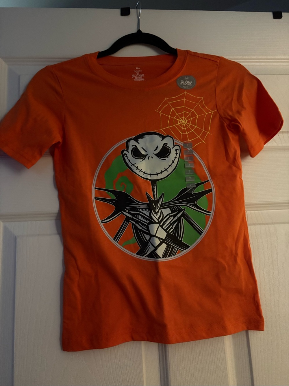 Disney Orange Jack Skellington Glow Short Sleeve Tee, Unisex